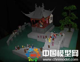 建筑模型，民國茶館